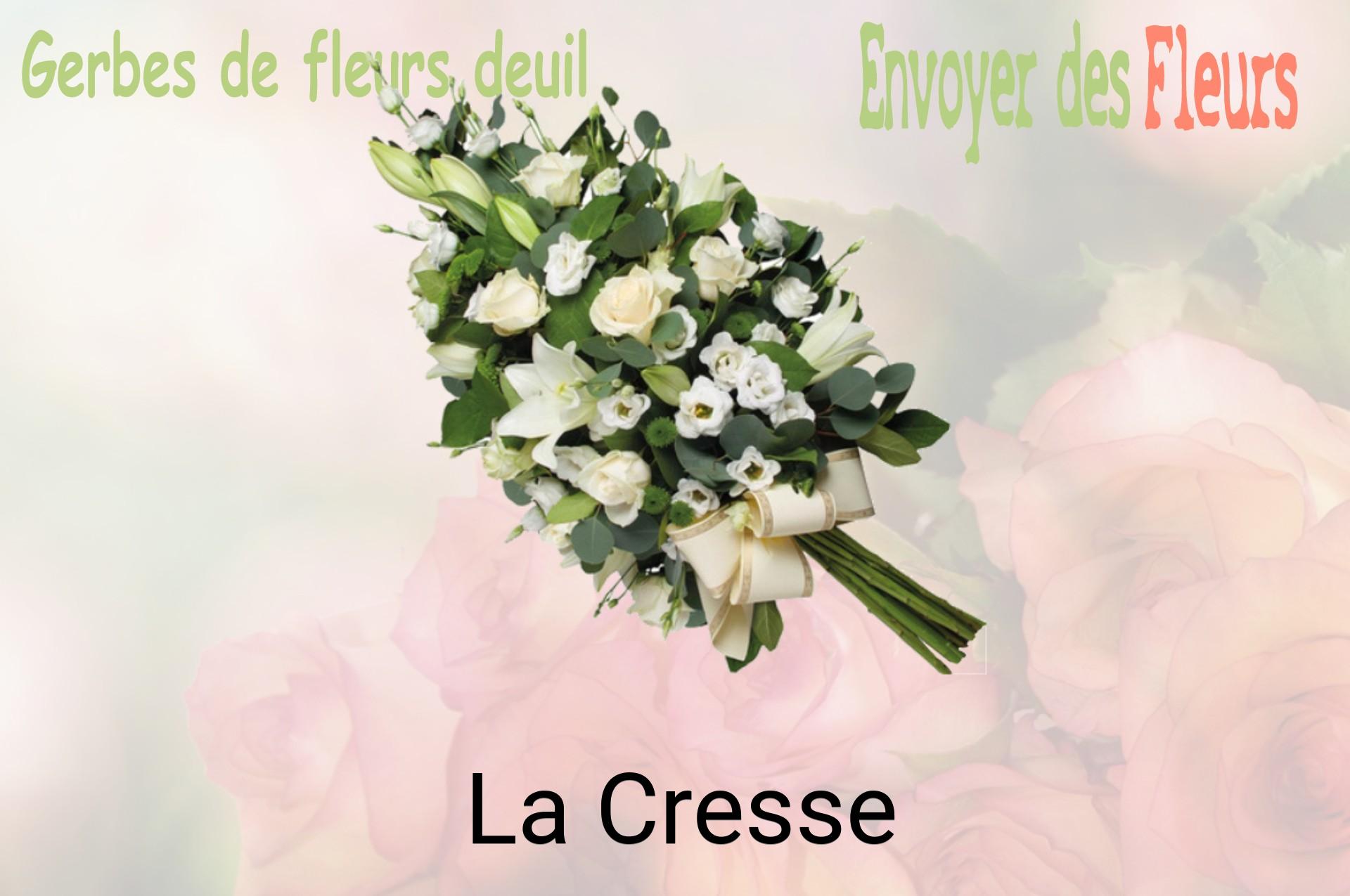 Gerbe de fleurs de deuil livrée à La Cresse